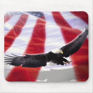 Amerikaner Eagle u. Flagge Mousepad