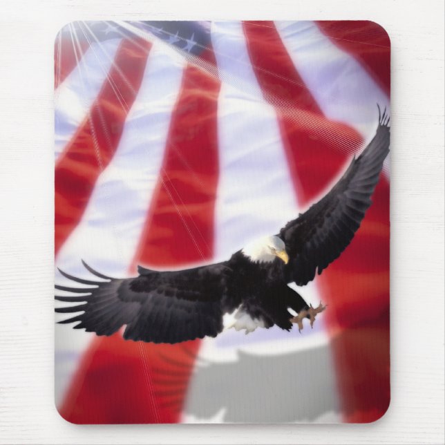 Amerikaner Eagle u. Flagge Mousepad (Vorne)