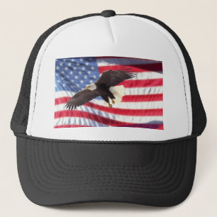 Amerikaner Eagle und Flaggen-Hut Truckerkappe