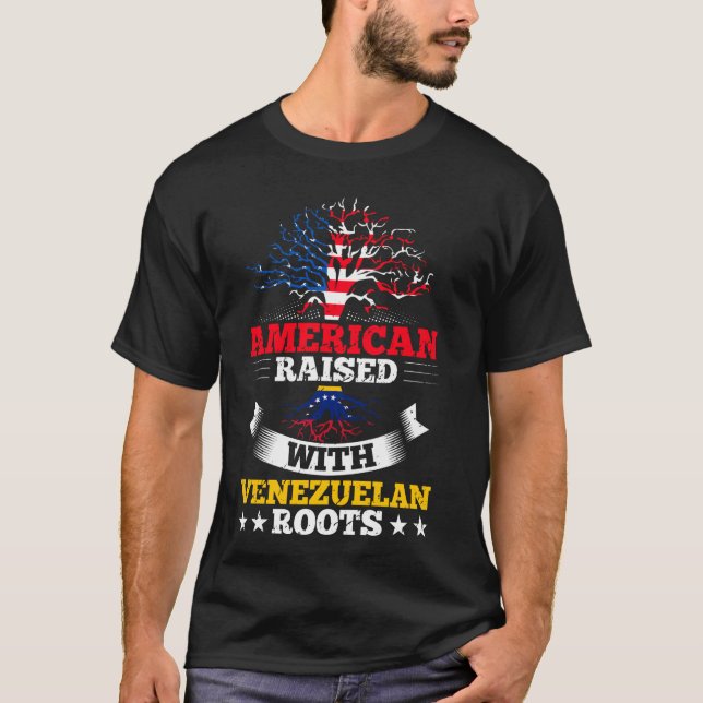 Amerikaner erhoben mit Venezuela Kultur Venezuelan T-Shirt (Vorderseite)