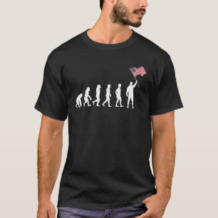 Amerikaner Evolution USA Liebhaber Amerika Flagge T-Shirt