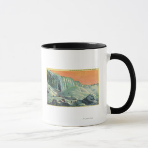 Amerikaner fällt in Winter mit Sonnenuntergang Tasse