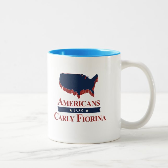 Amerikaner für Carly Fiorina im Jahre 2016 Zweifarbige Tasse (Rechts)