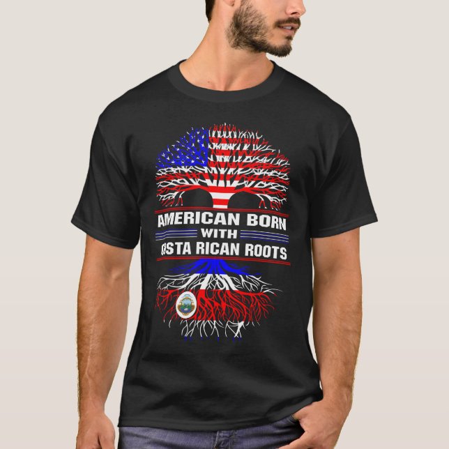Amerikaner Geboren mit Costa Rica Roots T-Shirt (Vorderseite)
