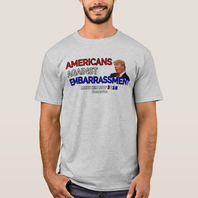 Amerikaner gegen Verlegenheit T-Shirt (Vorderseite)
