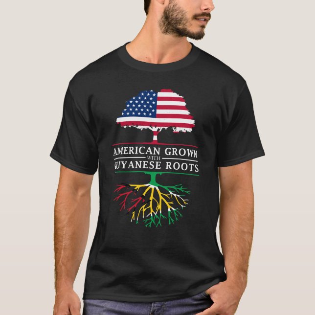 Amerikaner gewachsen mit Guyanese-Wurzel-   T-Shirt (Vorderseite)