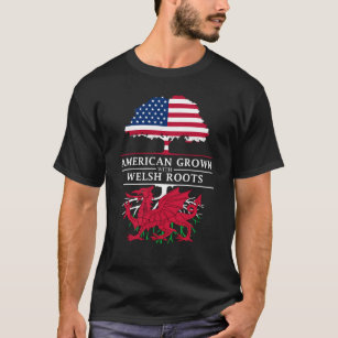 Amerikaner gewachsen mit Waliser-Wurzel-   T-Shirt