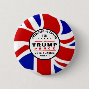 Amerikaner in Großbritannien für Trump/Pence Button