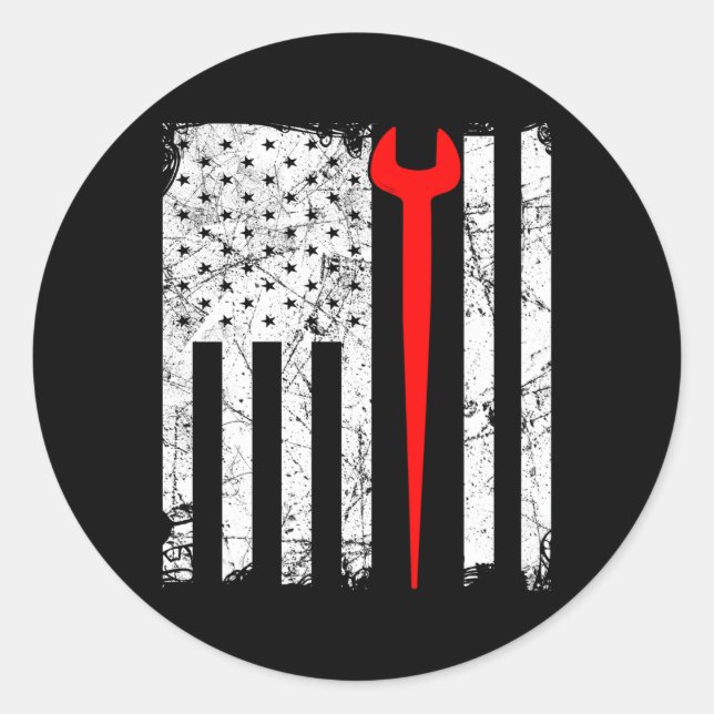 Amerikaner Ironist Runder Aufkleber (Vorderseite)