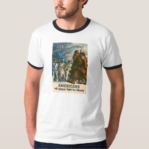 Amerikaner kämpfen immer für Freiheit WWII T-Shirt
