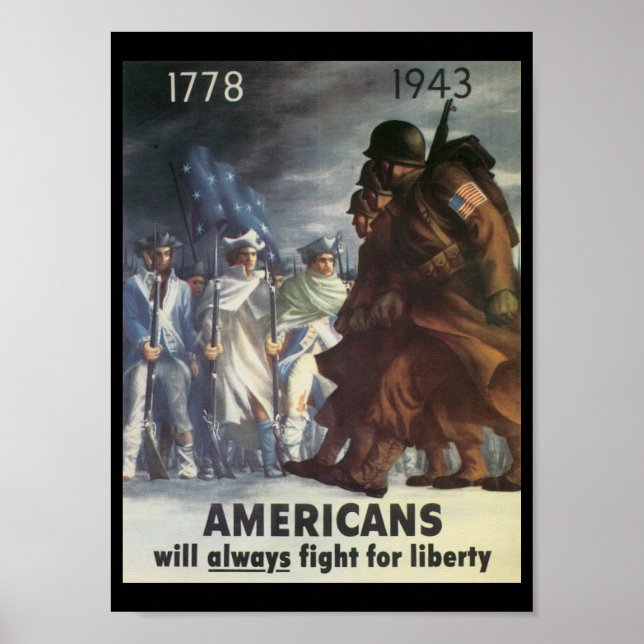 Amerikaner kämpfen Zweiten Weltkrieg Poster (Vorne)