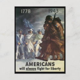 Amerikaner kämpfen Zweiten Weltkrieg Postkarte