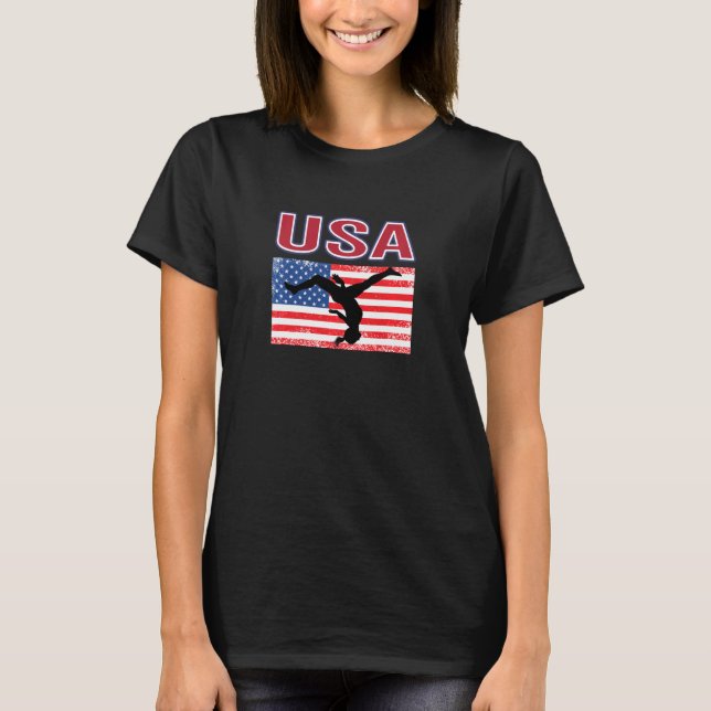 Amerikaner Liebe Gymnastik bei den Sommerspielen T-Shirt (Vorderseite)