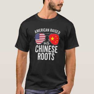 Amerikaner mit chinesischer Roots-China-Flagge der T-Shirt