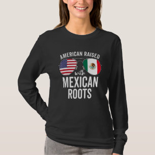 Amerikaner mit mexikanischer Roots-Fahne USA-Mexik T-Shirt