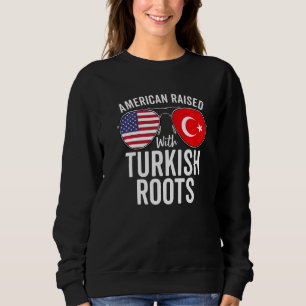 Amerikaner mit türkischer Roots-Flagge der USA, Tü Sweatshirt