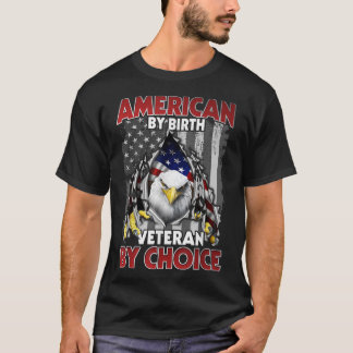 Amerikaner nach Geburt Veteran nach Wahl Adler Ame T-Shirt
