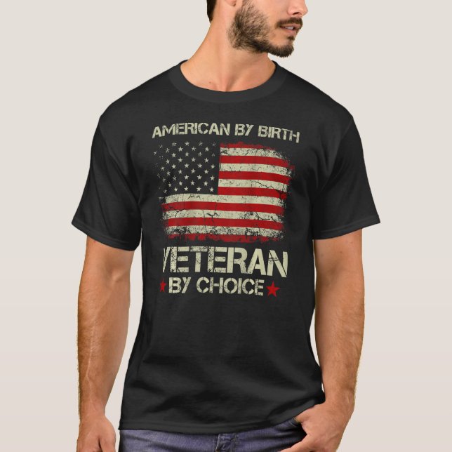 Amerikaner nach Geburt Veteran nach Wahl amerikani T-Shirt (Vorderseite)
