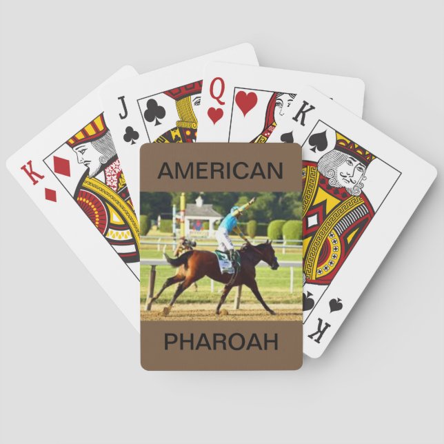 Amerikaner Pharoah auf einer Plattform der Spielkarten (Rückseite)