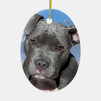 Amerikaner Pitbull Terrier Hündchen Keramik Ornament