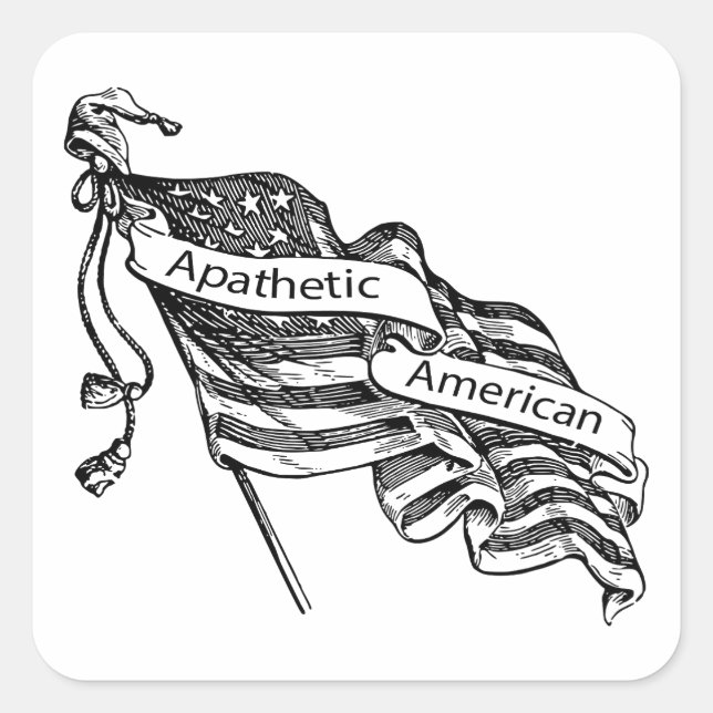 Amerikaner Quadratischer Aufkleber (Vorderseite)
