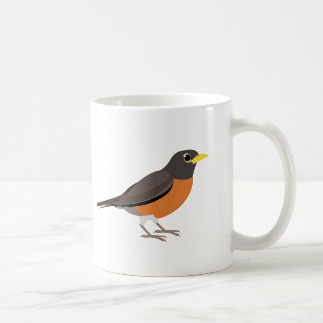 Amerikaner-Robin-Illustration Kaffeetasse (Rechts)