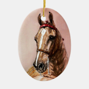 Amerikaner Saddlebred Pferdeweihnachtsverzierung Keramik Ornament