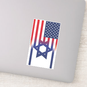 Amerikaner stehen auf israelischer Flagge Aufkleber