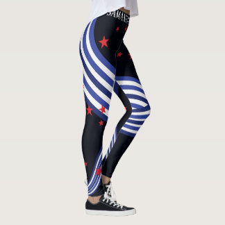 Amerikaner-Sterne gekreuztes Wellen-4. Juli Leggings