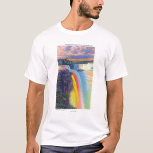 Amerikaner und Hufeisen fällt an der Dämmerung T-Shirt