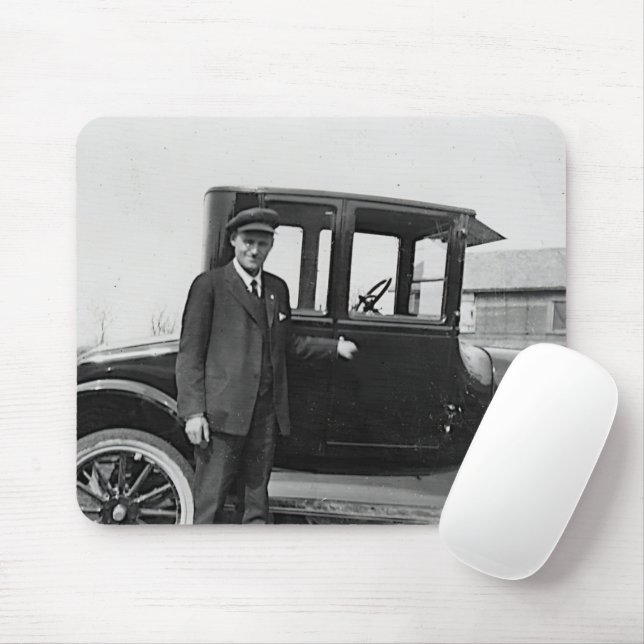 Amerikaner und sein antikes Auto Mousepad (Mit Mouse)