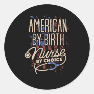 Amerikaner von Birth Nurse by Choice Runder Aufkleber