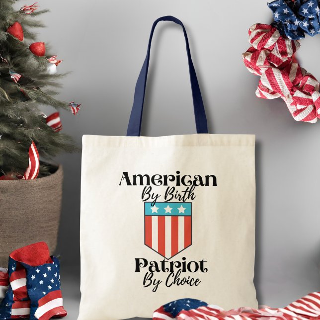 Amerikaner von Birth Patriot von Choice Retro Tragetasche (American By Birth Patriot By Choice Retro Tote Bag)
