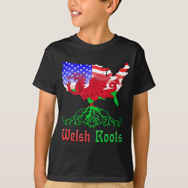 Amerikaner-Waliser-Wurzeln T-Shirt (Vorderseite)