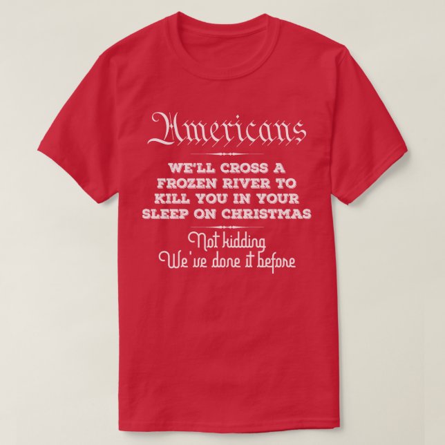 Amerikaner Weihnachten 1776 T-Shirt (Design vorne)