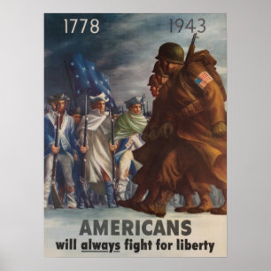 Amerikaner werden immer für Freiheit kämpfen 1778  Poster