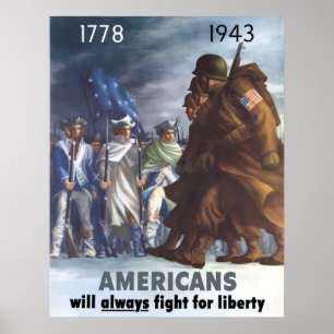 Amerikaner werden immer für Freiheit kämpfen Poster