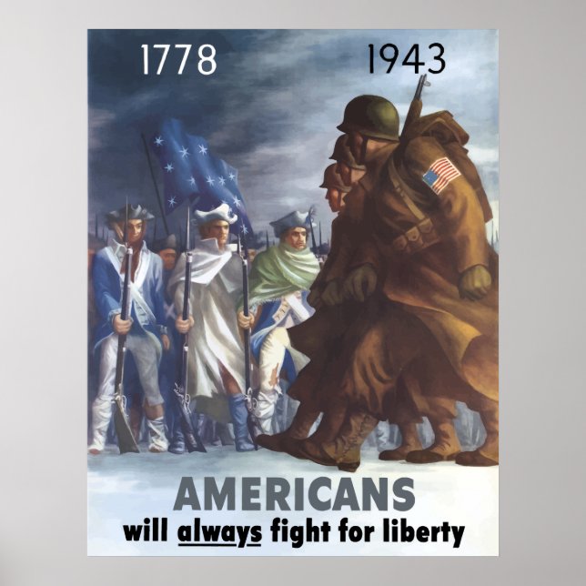 Amerikaner werden immer für Freiheit kämpfen Poster (Vorne)