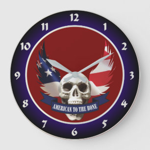 Amerikaner zum Knochenhaufen Große Wanduhr