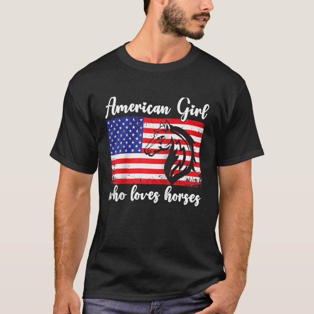 Amerikanerin, die Pferdereiter Liebe Raglan Baseba T-Shirt (Vorderseite)
