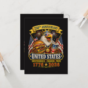 Amerikanisch 1776 2026 250. 4. Juli Unabhängigkeit Einladung