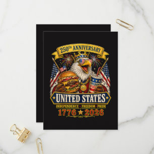 Amerikanisch 1776 2026 250. 4. Juli Unabhängigkeit Einladungspostkarte