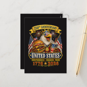 Amerikanisch 1776 2026 250. 4. Juli Unabhängigkeit Feiertagspostkarte