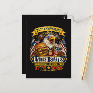 Amerikanisch 1776 2026 250. 4. Juli Unabhängigkeit Postkarte