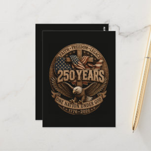 Amerikanisch 1776 2026 250. 4. Juli Unabhängigkeit Postkarte
