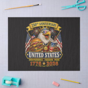 Amerikanisch 1776 2026 250. 4. Juli Unabhängigkeit Seidenpapier