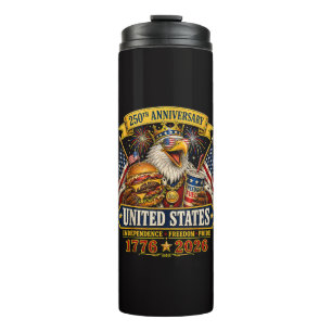 Amerikanisch 1776 2026 250. 4. Juli Unabhängigkeit Thermosbecher