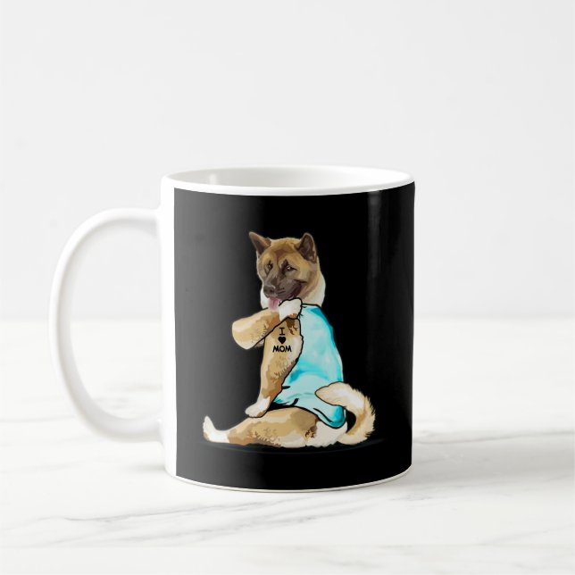 Amerikanisch-Akita Hund I Liebe Mama Tattoo Americ Kaffeetasse (Links)