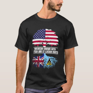 Amerikanisch angebaut mit Flaggen-Erbe Britisch St T-Shirt
