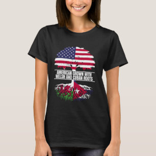 Amerikanisch angebaut mit Flaggen-Heritage-Walisis T-Shirt
